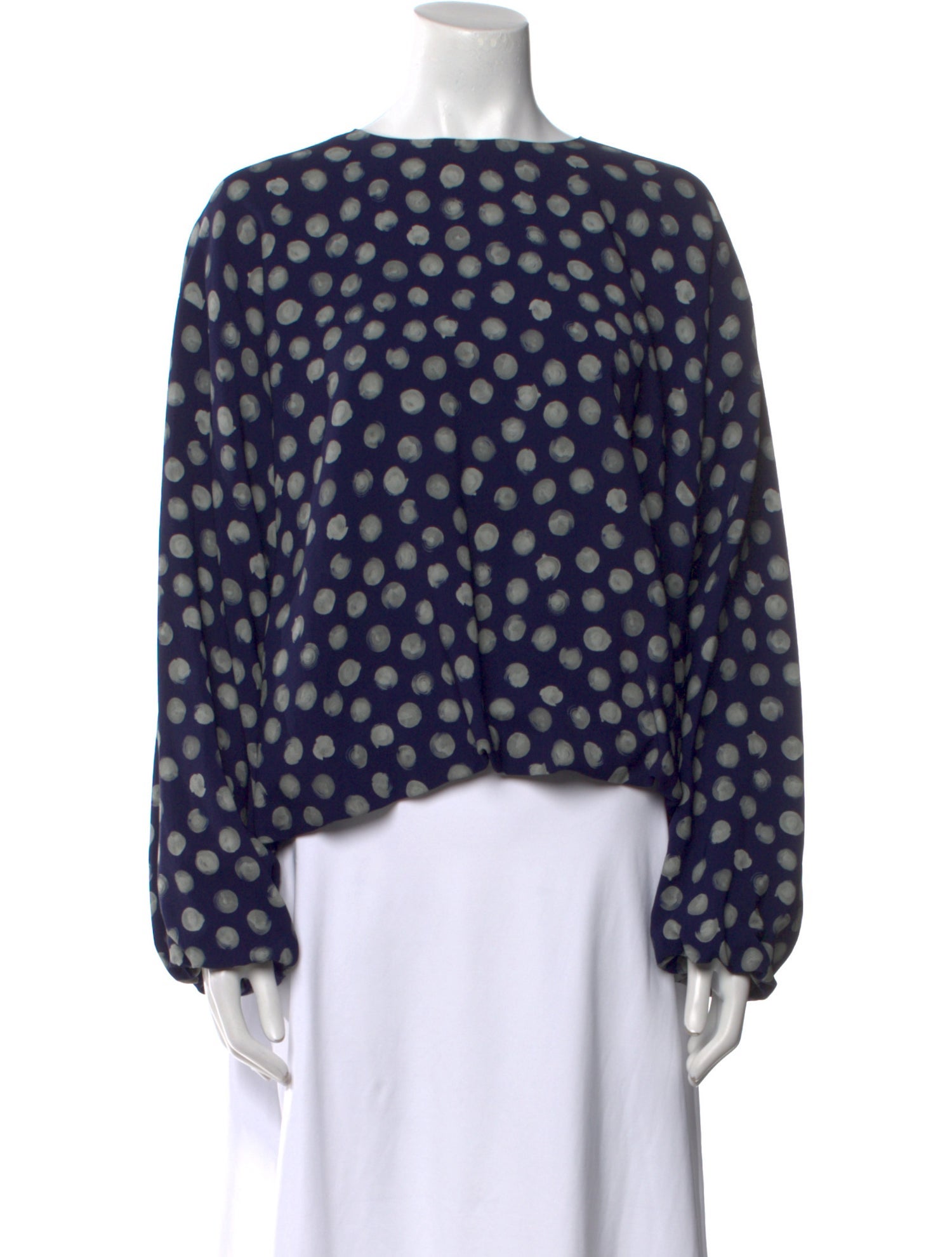 Dries Van Noten Polka Dot Print Bateau Neckline Blouse w/ Tags