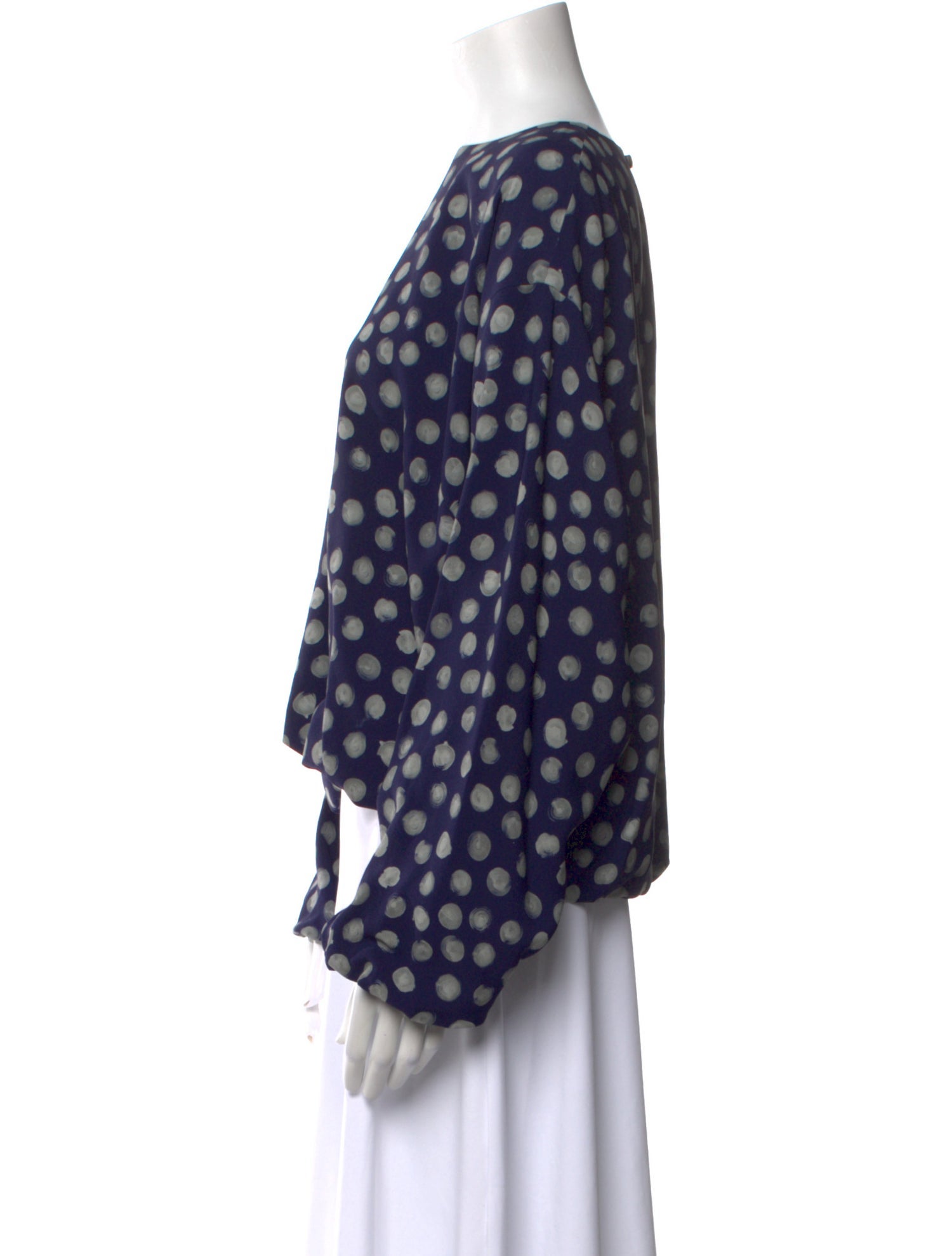 Dries Van Noten Polka Dot Print Bateau Neckline Blouse w/ Tags