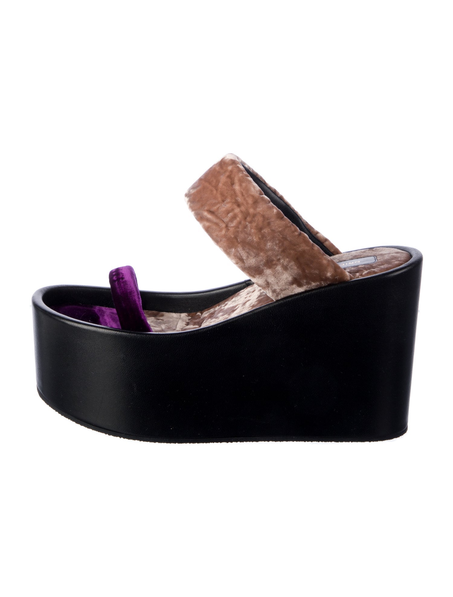 Dries Van Noten Velvet Colorblock Pattern Slides
