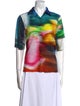 Dries Van Noten Printed Short Sleeve Button-Up Top