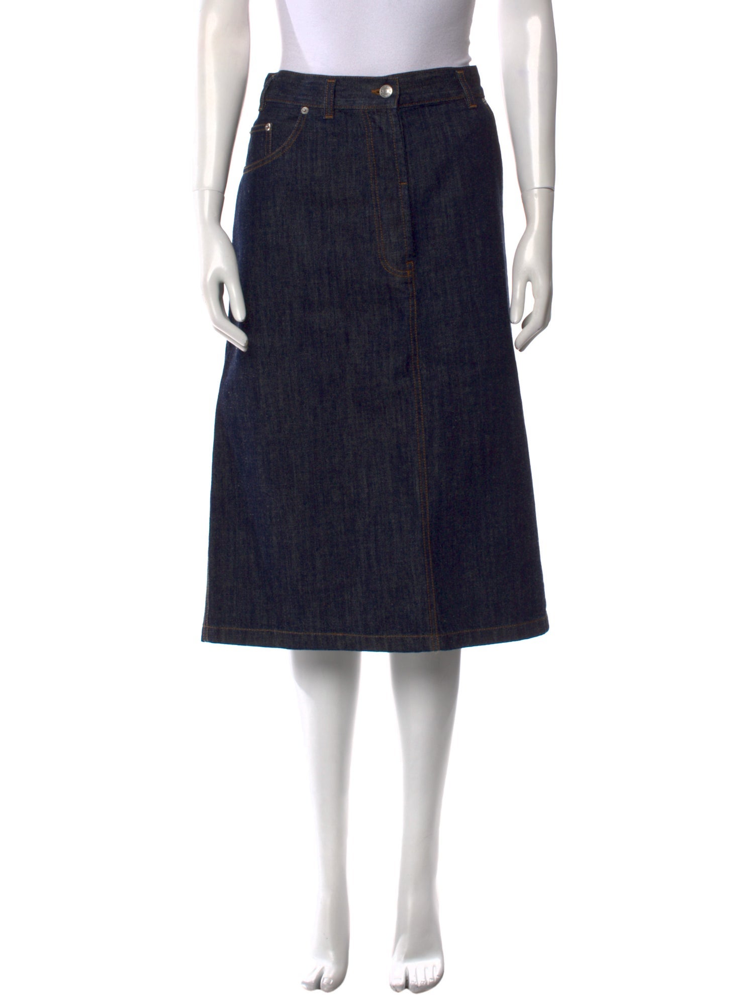 Dries Van Noten Raw-Edge Trim Knee-Length Skirt