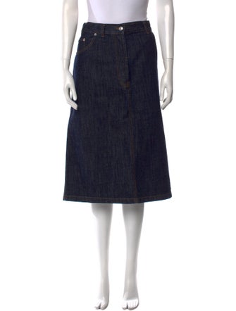 Dries Van Noten Raw-Edge Trim Knee-Length Skirt