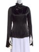 Dries Van Noten Silk Mock Neck Blouse