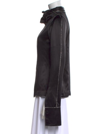 Dries Van Noten Silk Mock Neck Blouse