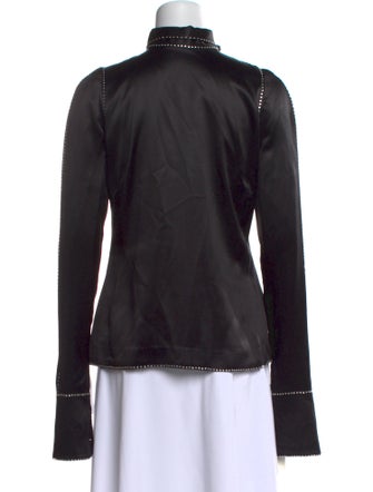 Dries Van Noten Silk Mock Neck Blouse