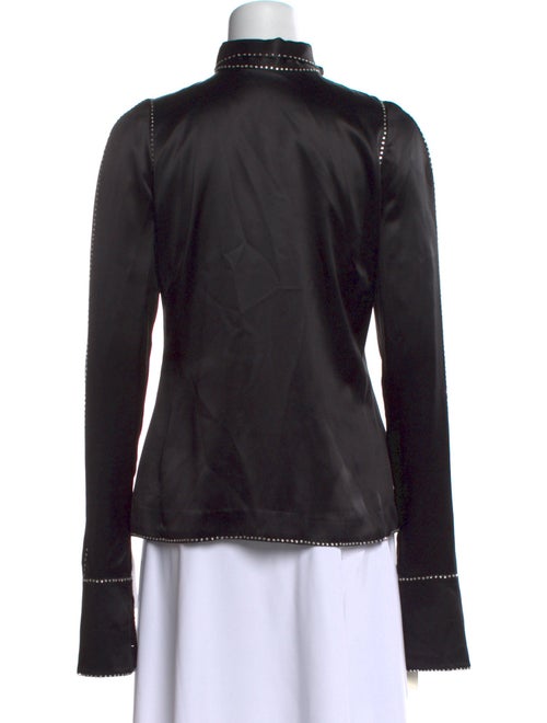 Dries Van Noten Silk Mock Neck Blouse