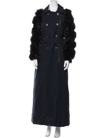 Dries Van Noten Wool Faux Fur Coat