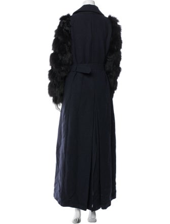 Dries Van Noten Wool Faux Fur Coat