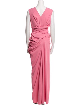 Dries Van Noten V-Neck Long Dress