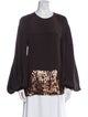 Dries Van Noten Silk Crew Neck Blouse
