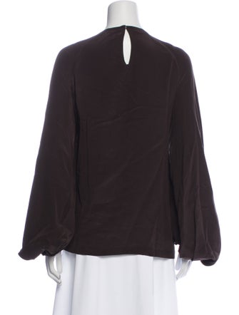 Dries Van Noten Silk Crew Neck Blouse