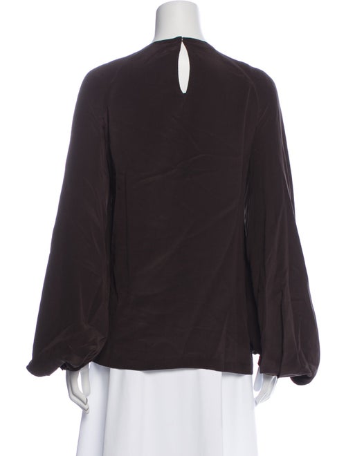 Dries Van Noten Silk Crew Neck Blouse