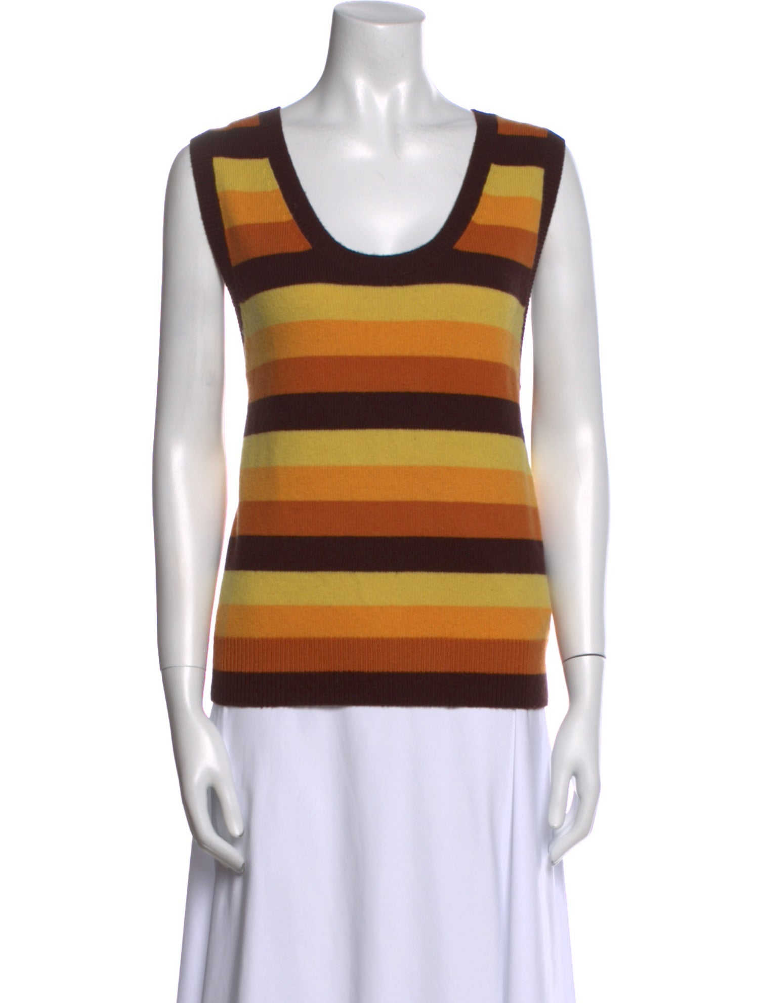 Dries Van Noten Striped Scoop Neck Top