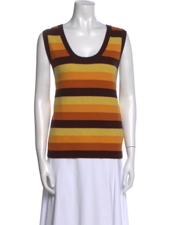 Dries Van Noten Striped Scoop Neck Top