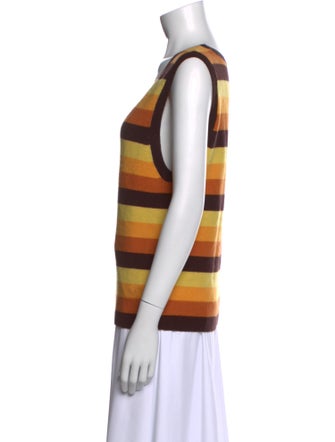 Dries Van Noten Striped Scoop Neck Top