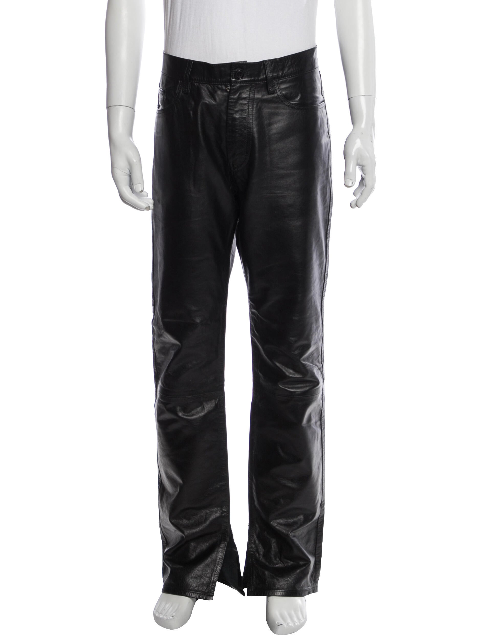 Dries Van Noten Leather Moto Pants