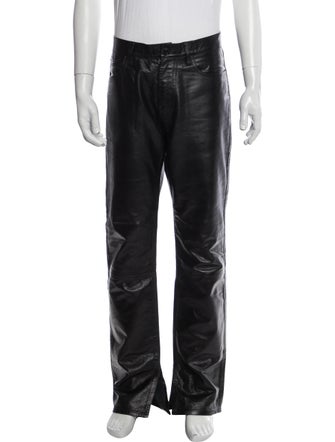 Dries Van Noten Leather Moto Pants
