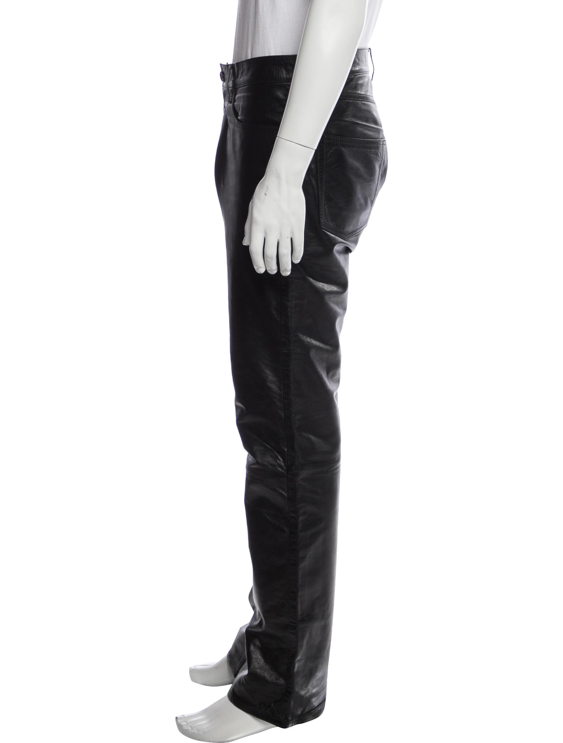 Dries Van Noten Leather Moto Pants