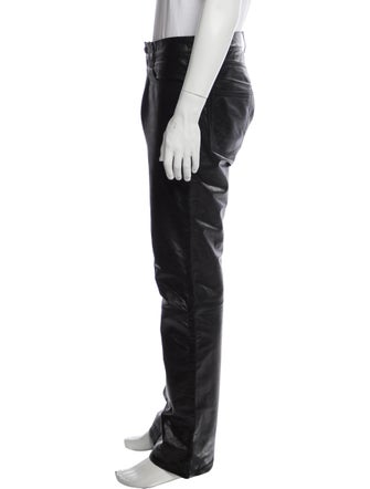 Dries Van Noten Leather Moto Pants