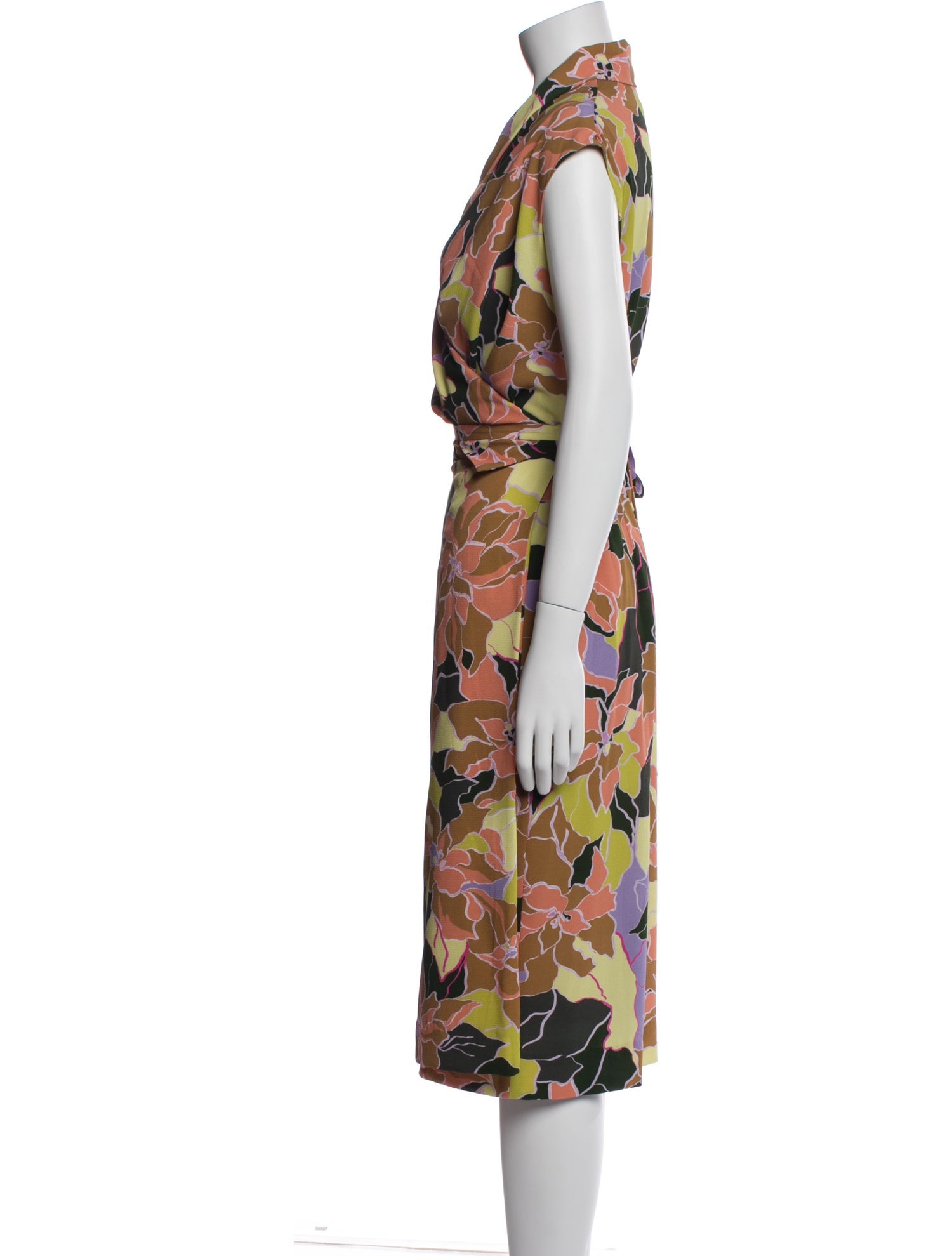Dries Van Noten Floral Print Midi Length Dress