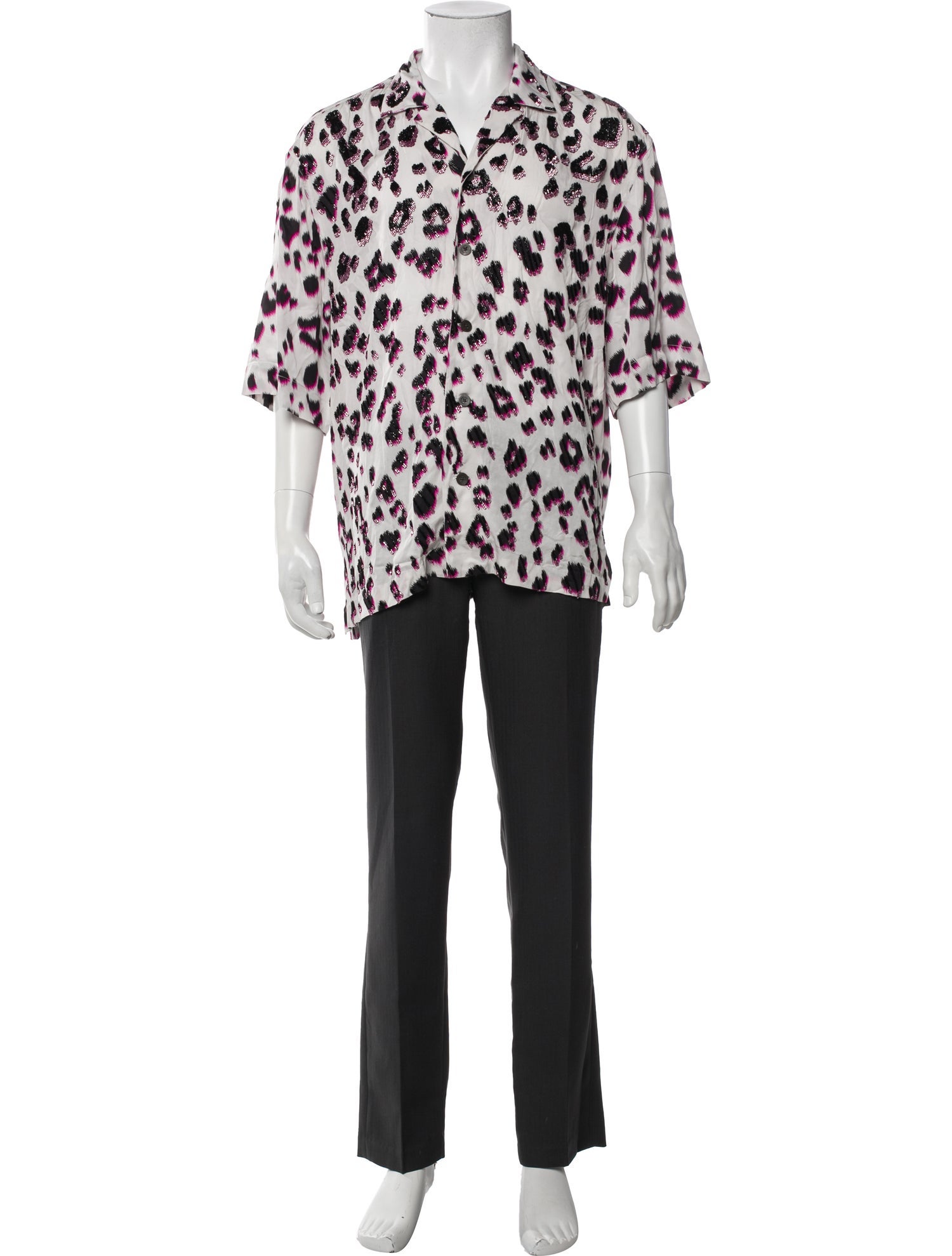 Dries Van Noten Animal Print Short Sleeve Shirt