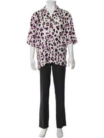 Dries Van Noten Animal Print Short Sleeve Shirt