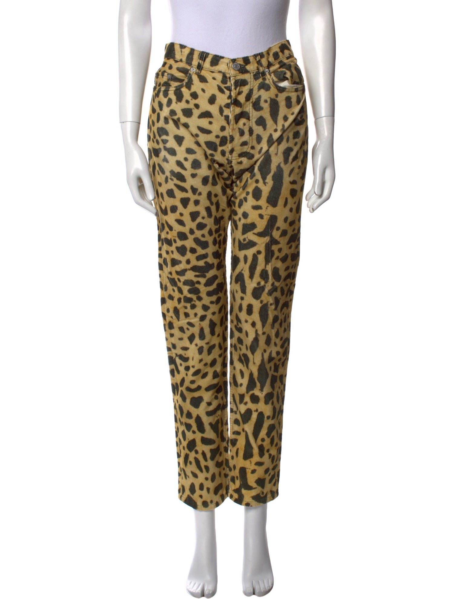 Dries Van Noten Animal Print Straight Leg Pants