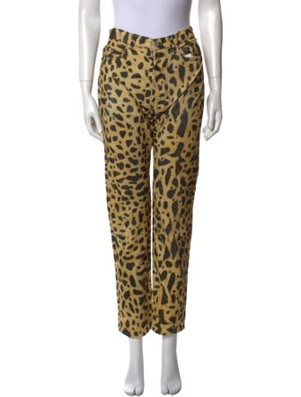 Dries Van Noten Animal Print Straight Leg Pants