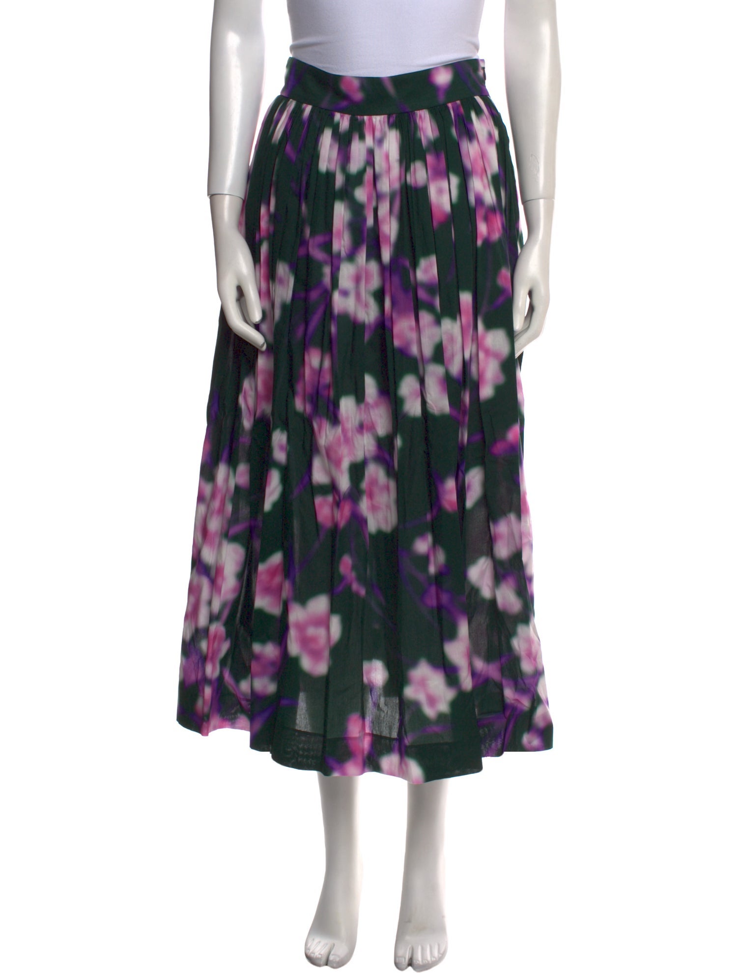 Dries Van Noten Floral Print Midi Length Skirt