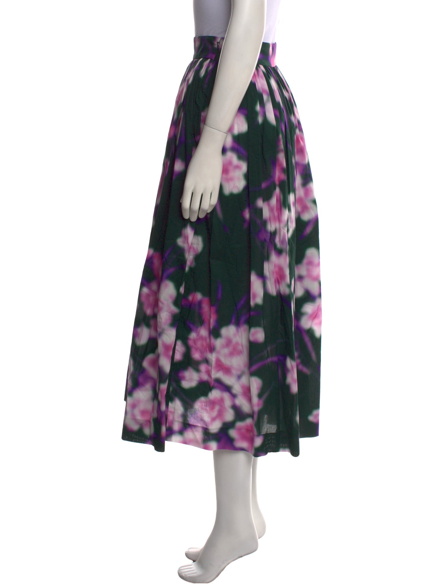 Dries Van Noten Floral Print Midi Length Skirt