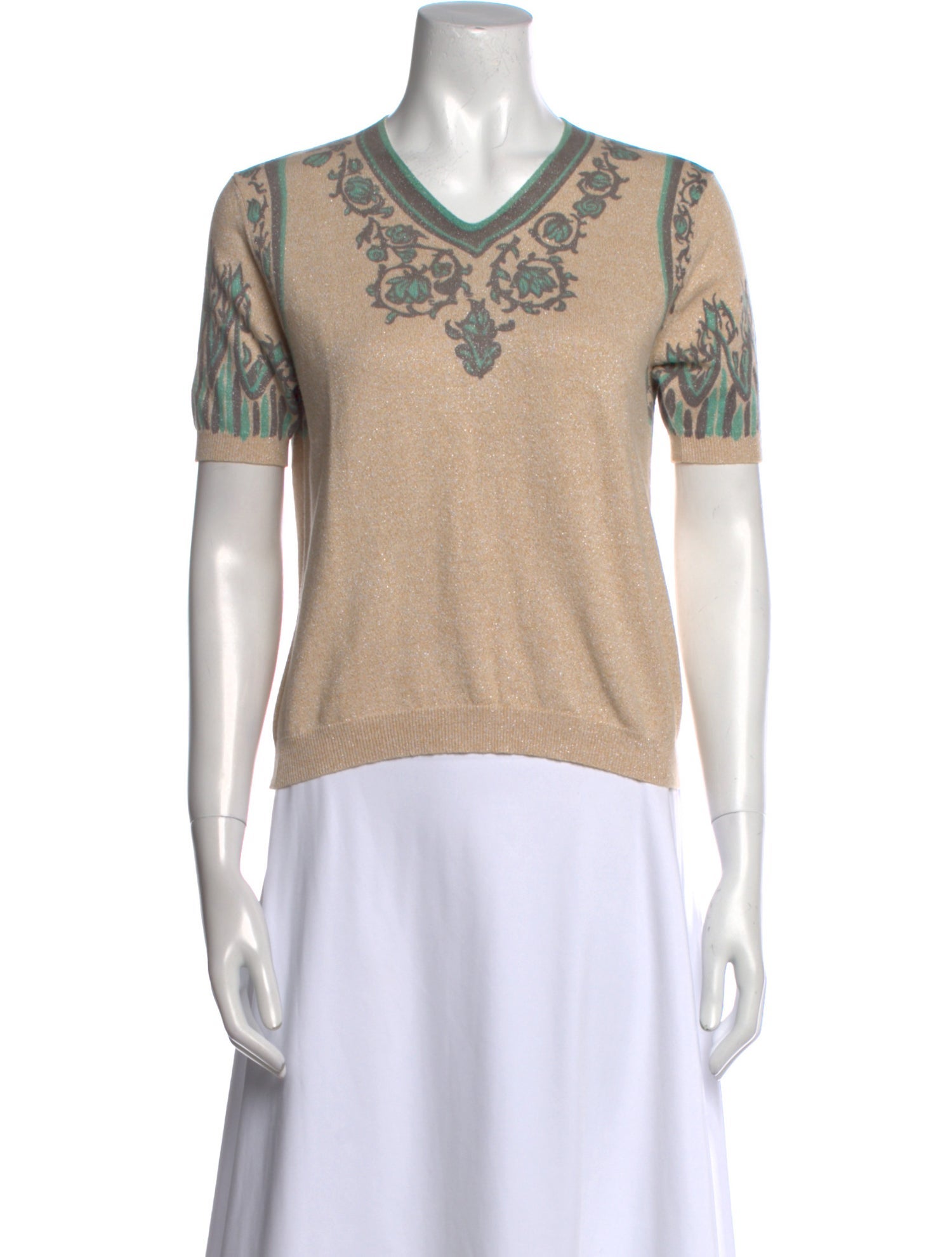 Dries Van Noten Printed V-Neck T-Shirt