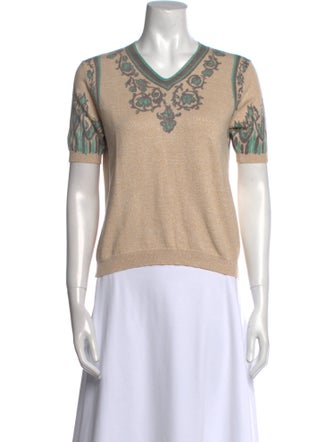 Dries Van Noten Printed V-Neck T-Shirt