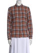 Dries Van Noten Plaid Print Long Sleeve Button-Up Top