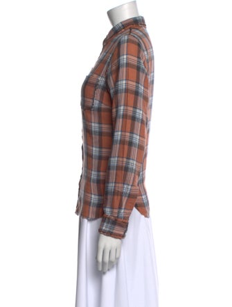 Dries Van Noten Plaid Print Long Sleeve Button-Up Top