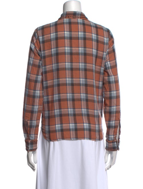 Dries Van Noten Plaid Print Long Sleeve Button-Up Top
