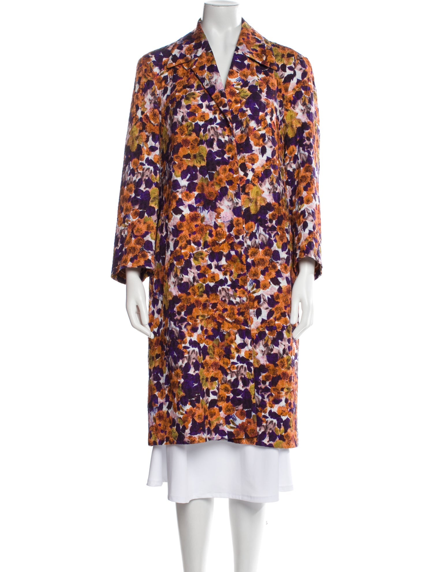 Dries Van Noten Floral Print Trench Coat