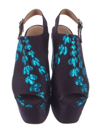 Dries Van Noten Printed Slingback Pumps