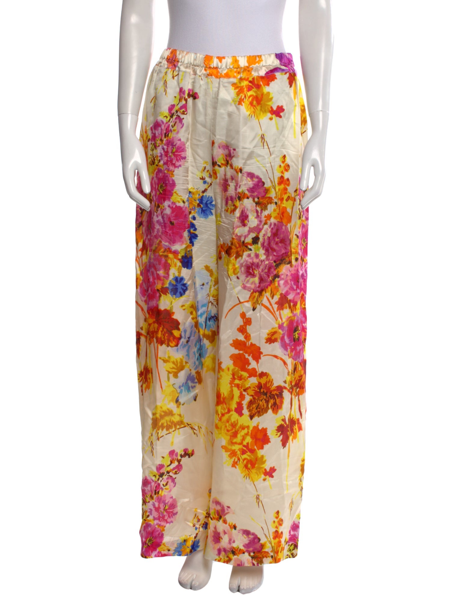 Dries Van Noten Floral Print Wide Leg Pants