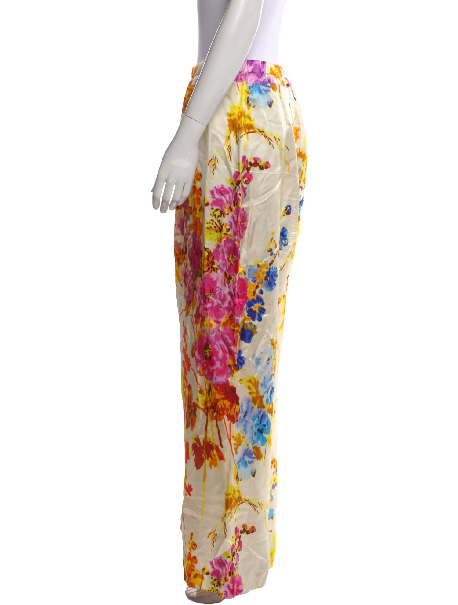 Dries Van Noten Floral Print Wide Leg Pants