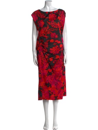 Dries Van Noten Floral Print Midi Length Dress