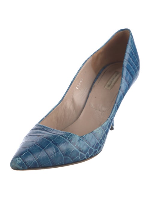 Dries Van Noten Alligator Animal Print Pumps