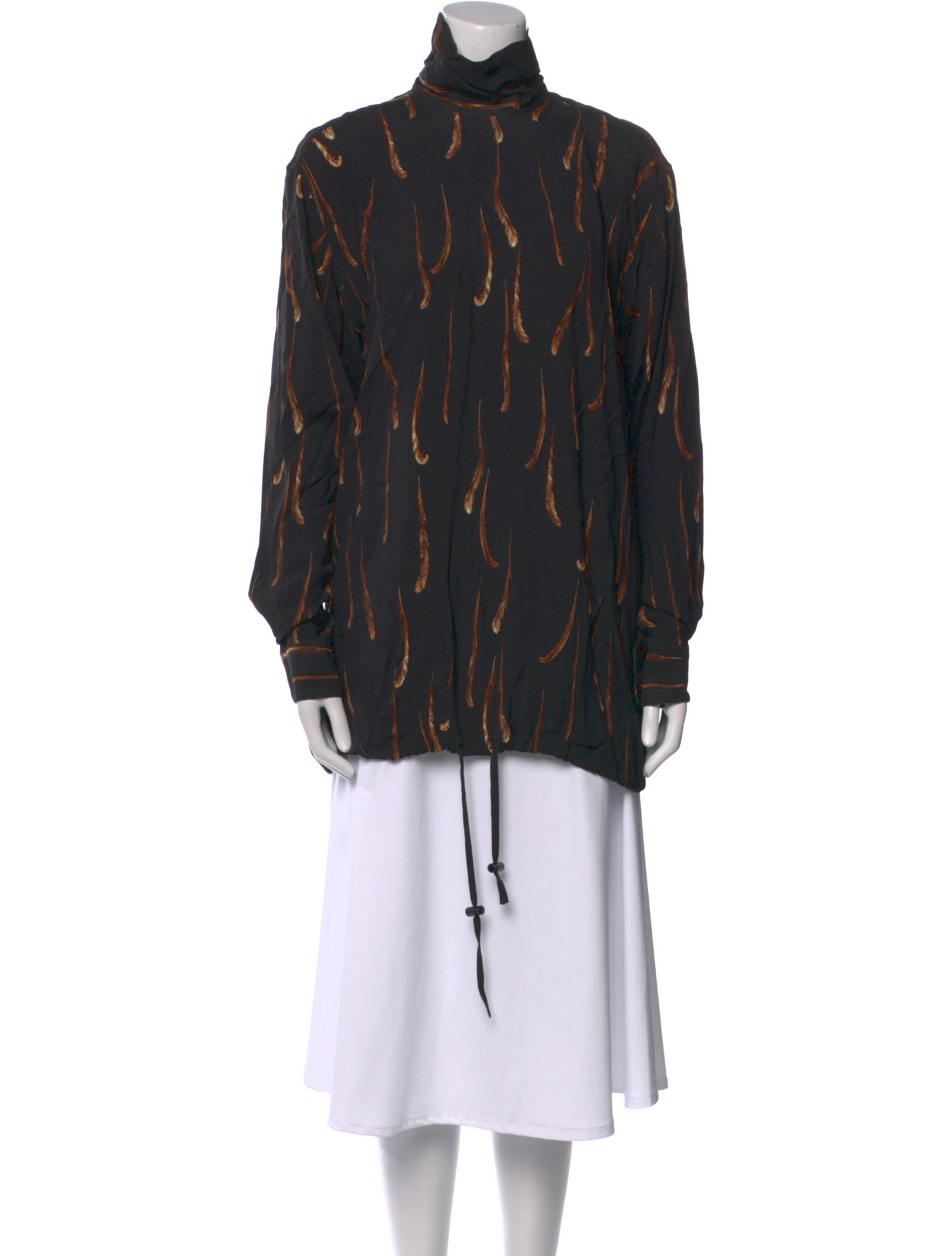 Dries Van Noten Printed Mock Neck Tunic