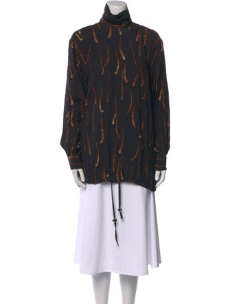 Dries Van Noten Printed Mock Neck Tunic
