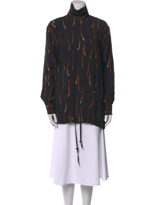 Dries Van Noten Printed Mock Neck Tunic