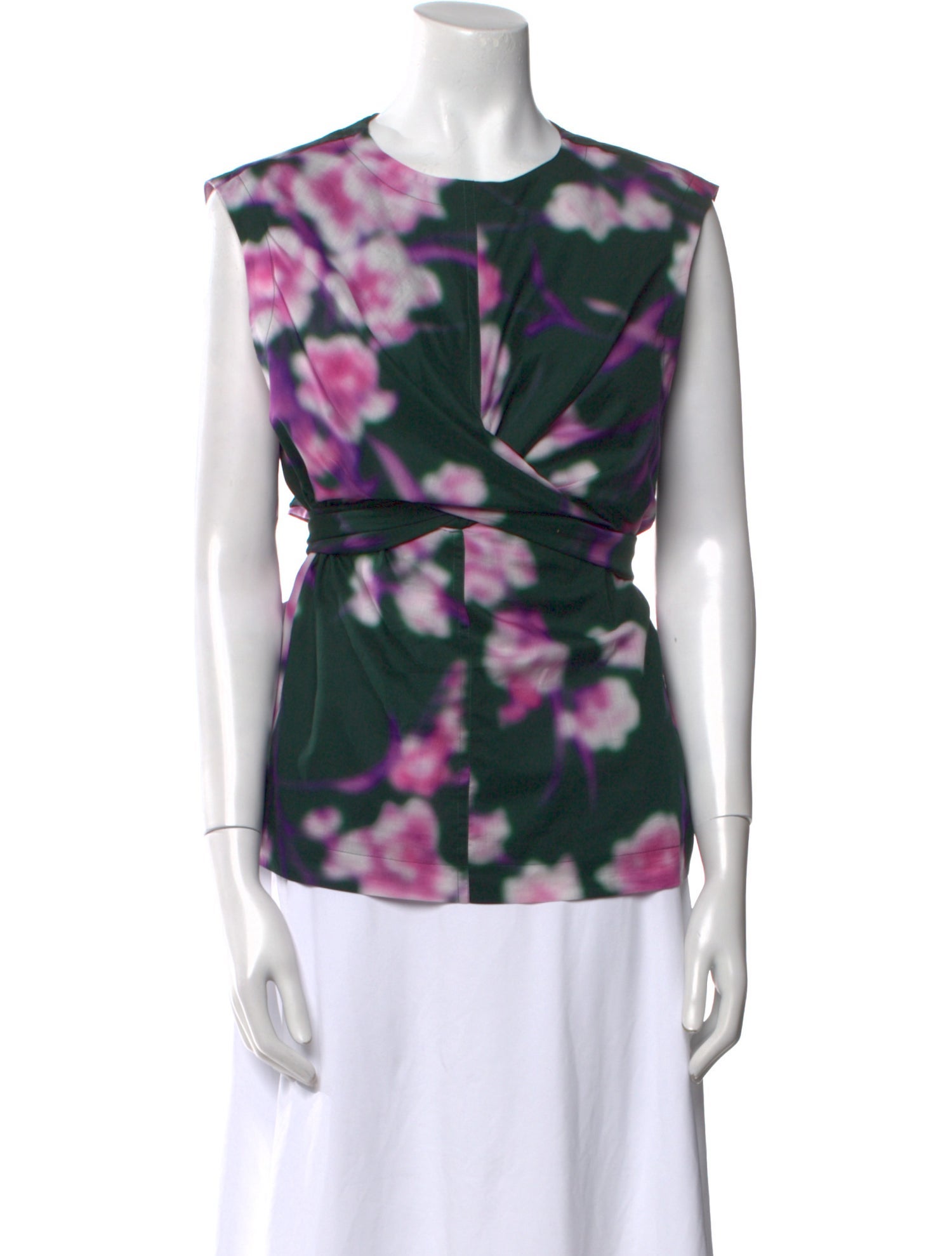 Dries Van Noten Floral Print Scoop Neck Top