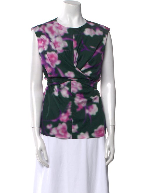 Dries Van Noten Floral Print Scoop Neck Top