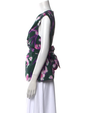 Dries Van Noten Floral Print Scoop Neck Top