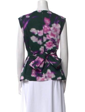 Dries Van Noten Floral Print Scoop Neck Top