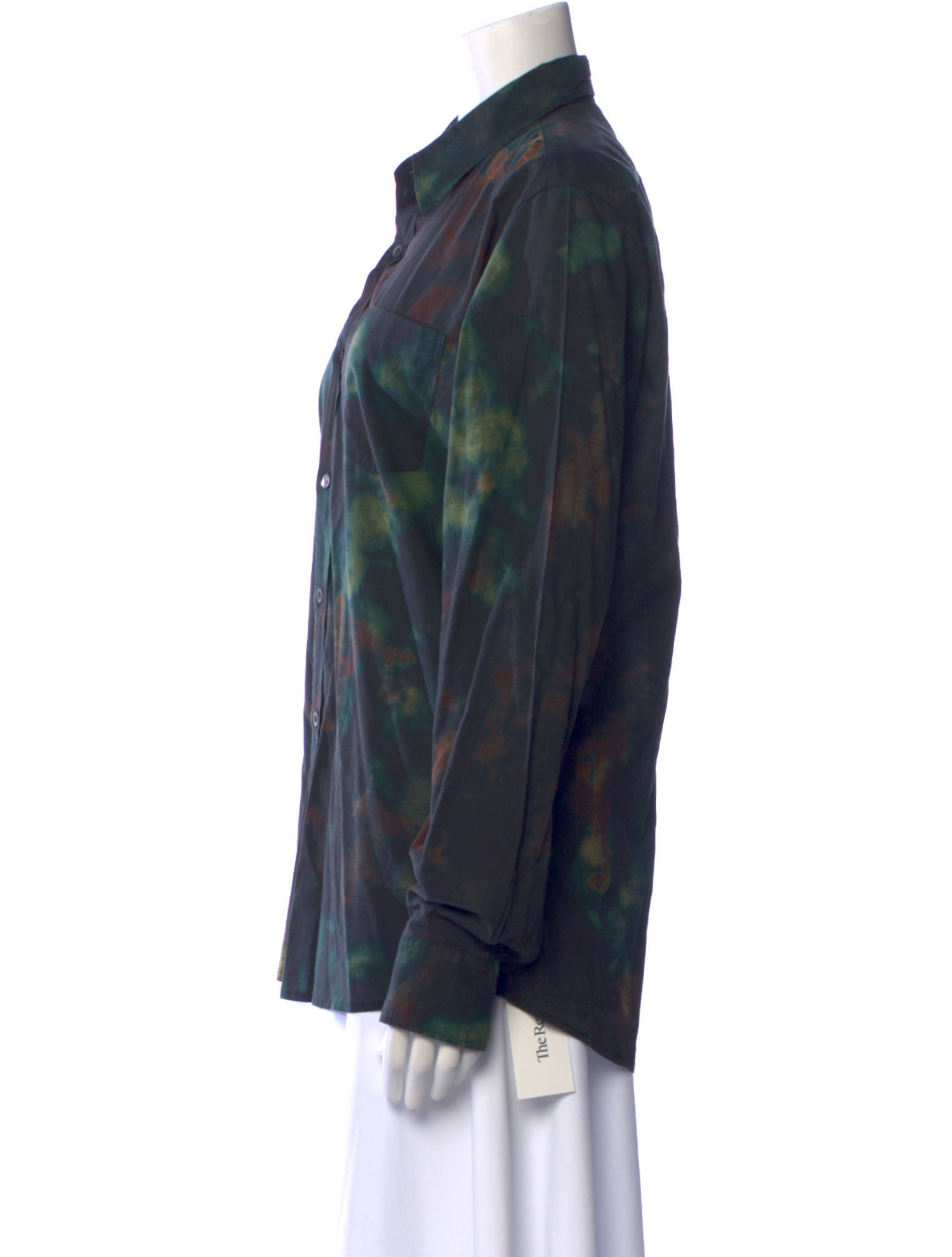 Dries Van Noten Printed Long Sleeve Button-Up Top