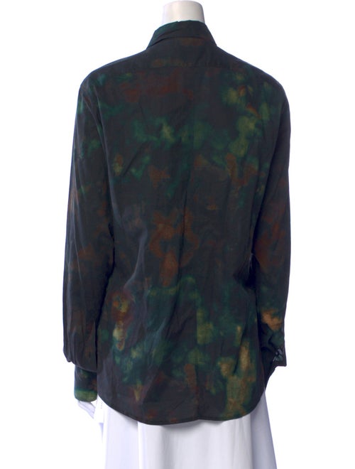 Dries Van Noten Printed Long Sleeve Button-Up Top